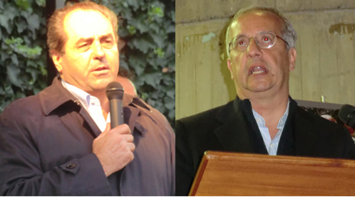 Antonio Di Pietro e Walter Veltroni a Pioltello