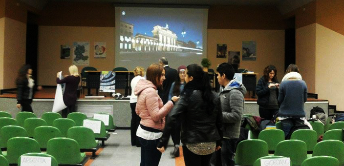 I preparativi nell'auditorium