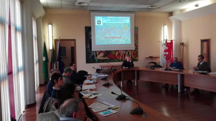 I sindaci dei comuni dell'Adda Martesana a Bussero durante l'incontro per l'istituzione del Parco della Martesana