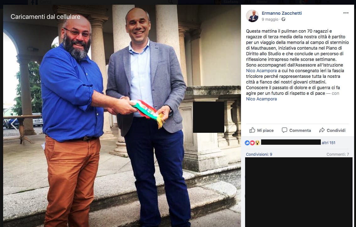 acampora e zacchetti polemica sui like