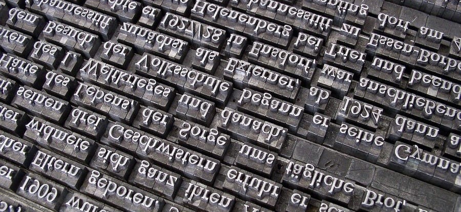 tipografia scrittura giornale