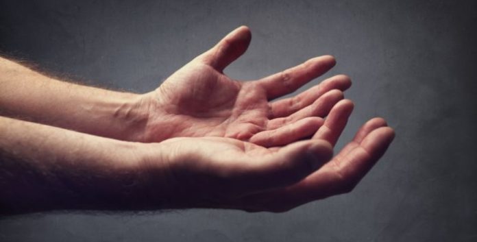 Helping hands or begging for help Helping hands or begging for help