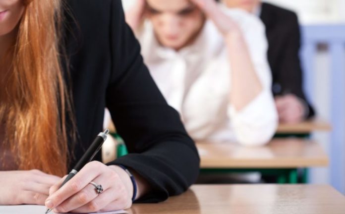 Writing an exam at university Writing an exam at university