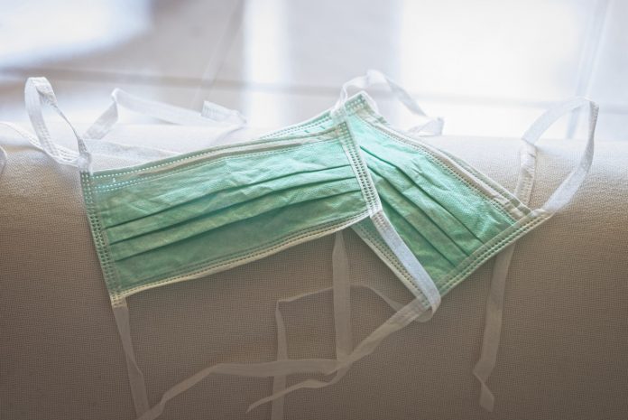 Surgical medical face mask as individual protection device. Surgical medical face mask as individual protection device.