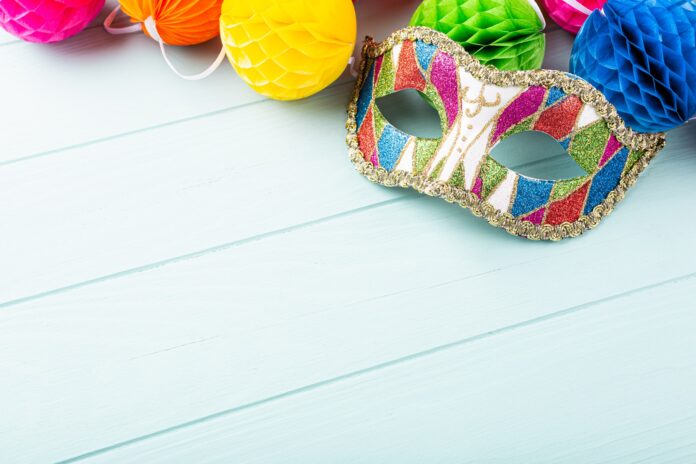 Festive background with carnival mask Festive background with carnival mask
