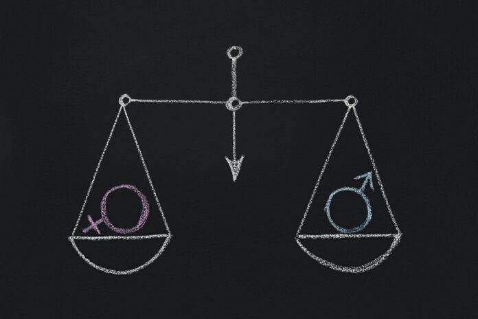 Drawn scales with male and female gender symbols Drawn scales with male and female gender symbols