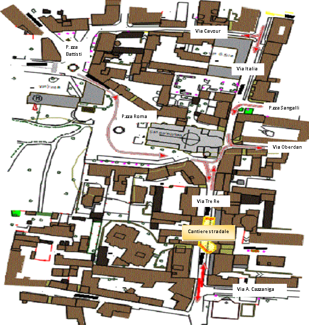 Modifica temporanea del senso di marcia in via Italia